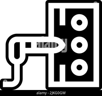 icona del connettore jack immagine vettoriale nera. Illustrazione Vettoriale