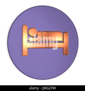 logo grafico di design del concetto di sonno sonno figura nel letto addormentato parte del concetto di stile di vita sano Foto Stock