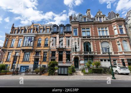 Architettura storica di Piazza Ambiorix, Bruxelles, Belgio Foto Stock