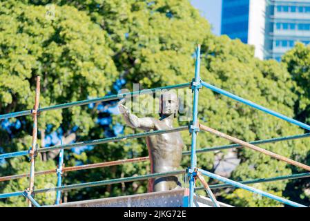 A causa della fine del 2022, l'Archibald Memorial Fountain nell'Hyde Park di Sydney è in fase di ristrutturazione, tra cui lavori idraulici, elettrici e strutturali Foto Stock