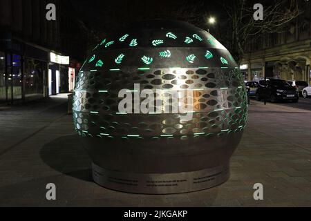 Scultura nei pressi di Hull Marina, Kingston-upon-Hull, East Riding of Yorkshire, Inghilterra, Regno Unito Foto Stock