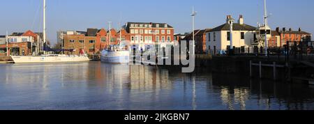 Barche a Marina, Kingston-upon-Hull, East Riding of Yorkshire, Humberside, Inghilterra, Regno Unito Foto Stock