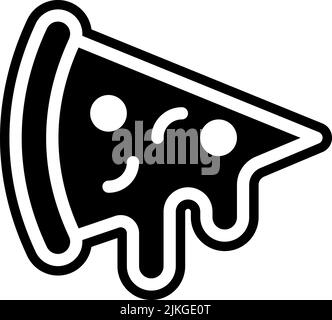 icona pizza immagine vettoriale nera. Illustrazione Vettoriale