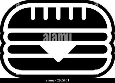 icona sandwich immagine vettoriale nera. Illustrazione Vettoriale