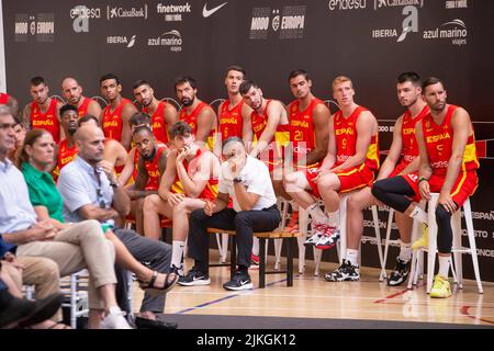 MDRID, Spagna. 02nd ago 2022. Presentazione a Madrid della squadra spagnola di basket che andrà all'Eurobasket. Madrid, 2 agosto 2022 Presentación en Madrid de la selección española de baloncesto que irá al Eurocasket. Madrid, 2 de agosto de 2022 900/Cordon Press Credit: CORDON PRESS/Alamy Live News Foto Stock