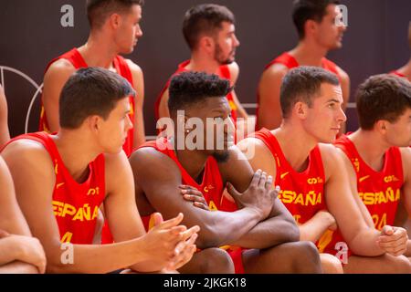 MDRID, Spagna. 02nd ago 2022. Presentazione a Madrid della squadra spagnola di basket che andrà all'Eurobasket. Madrid, 2 agosto 2022 Presentación en Madrid de la selección española de baloncesto que irá al Eurocasket. Madrid, 2 de agosto de 2022 900/Cordon Press Credit: CORDON PRESS/Alamy Live News Foto Stock