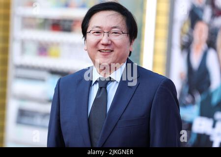 WESTWOOD, LOS ANGELES, CALIFORNIA, USA - 01 AGOSTO: Masi Oka arriva al "Bullet Train" di Los Angeles Premiere di Sony Pictures, tenuto presso il Regency Village Theatre il 1 agosto 2022 a Westwood, Los Angeles, California, Stati Uniti. (Foto di Xavier Collin/Image Press Agency) Foto Stock