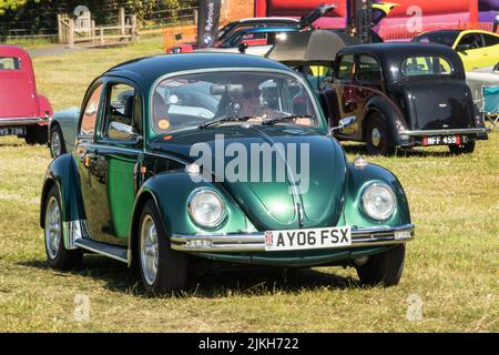 Classico verde metallico tipo 1 volkswagen Bettle Foto Stock