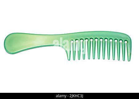 Il verde pettine capelli su sfondo bianco. Foto Stock