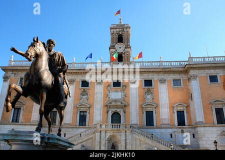 Piazza del Campidoglio sul Campidoglio, comune di Roma, Italia Foto Stock