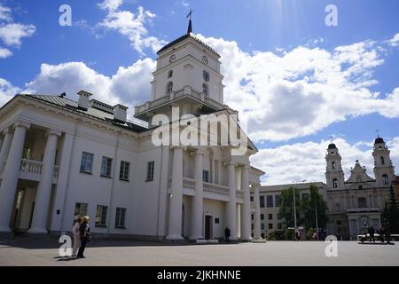 Una splendida vista sulla cattedrale della Beata Vergine Maria a Minsk, Bielorussia Foto Stock