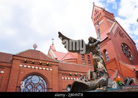 La Chiesa dei Santi Simon ed Helena (Chiesa Rossa) a Minsk, Bielorussia Foto Stock