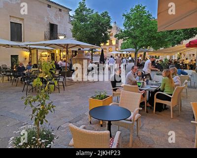 Pollenca in serata, Maiorca, Isole Baleari, Spagna Foto Stock