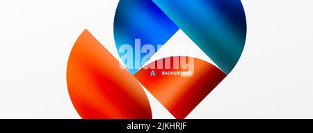 Sfondo geometrico circolare. Cerchi lucidi di colore metallico e forme rotonde. Illustrazione vettoriale per carta da parati, Banner, sfondo, cartoncino, illustrazione libro Illustrazione Vettoriale