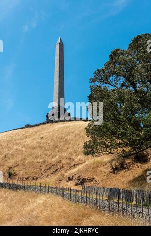 Obeilsk monumento su One Tree Hill Park a Auckland, Nuova Zelanda Foto Stock