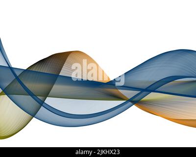 Illustrazione astratta della diffusione di onde multicolore su sfondo bianco Foto Stock