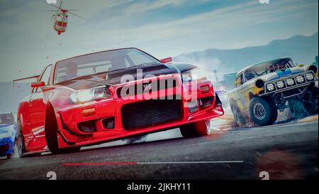 Roma Italia, 23 dicembre 2020. Download, logo Need for Speed sullo schermo. Si tratta di una popolare serie di giochi elettronici per le corse automobilistiche. Foto Stock