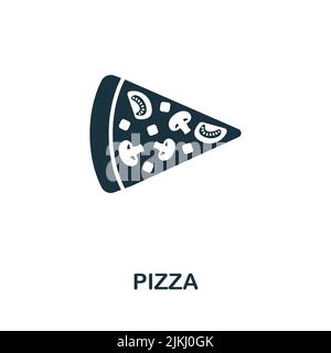 Icona pizza. Icona Fastfood monocromatica a linea semplice per modelli, web design e infografiche Illustrazione Vettoriale
