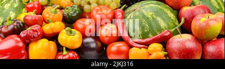 Verdure e frutta fresche e mature Foto Stock