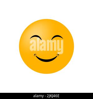 Faccia emoticon isolata su sfondo bianco. Icona vettore Illustrazione Vettoriale