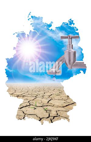 Carenza d'acqua e calore in Germania Foto Stock