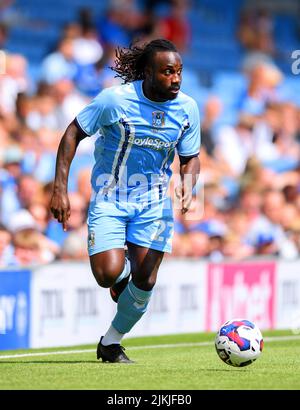 Fankaty Dabo di Coventry City durante una partita di prima stagione al Fratton Park, Portsmouth. Data foto: Sabato 23 luglio 2022. Foto Stock