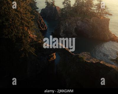Una foto aerea di escursioni sulla costa dell'Oregon Foto Stock