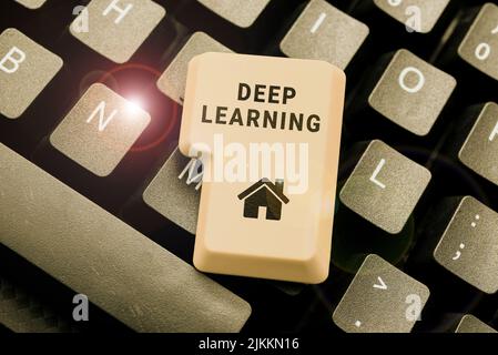Didascalia di testo che presenta Deep Learning. Concetto di business astrazioni gerarchiche algoritmo di intelligenza artificiale -48801 Foto Stock