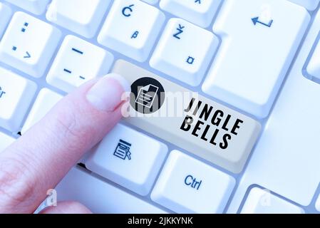 Ispirazione che mostra segno Jingle Bells. Business Concept la più famosa canzone tradizionale di Natale in tutto il mondo -48785 Foto Stock