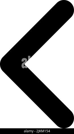 Icona dell'interfaccia utente glyph nero freccia sinistra Illustrazione Vettoriale
