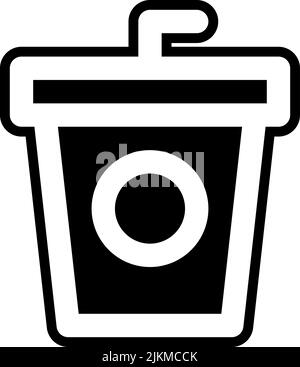 immagine vettoriale nera dell'icona della tazza di caffè. Illustrazione Vettoriale