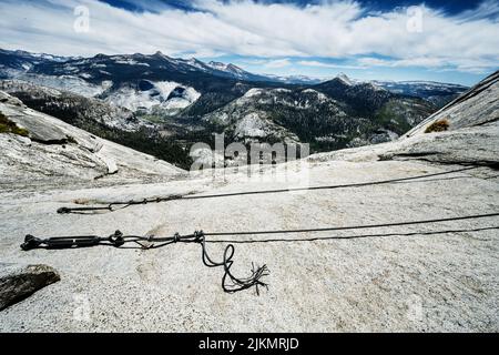 La cupola di Cables up Half, il parco nazionale di Yosemite, California Foto Stock