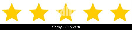 Icone di valutazione a cinque stelle. Concetto di feedback dei clienti. Design di qualità. Illustrazione Vettoriale