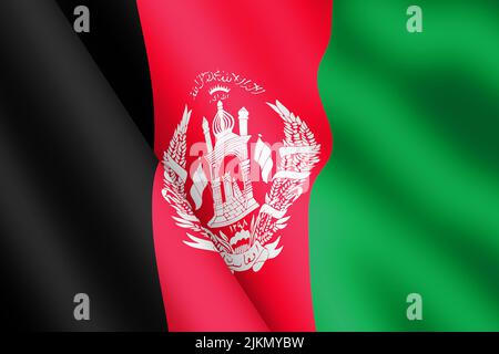 Afghanistan bandiera ondeggiante 3D illustrazione vento ondulazione Foto Stock