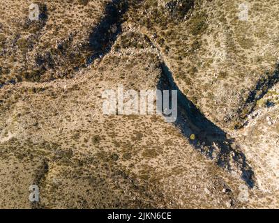 Una vista aerea dall'alto del deserto del Chihuahuan in Texas Foto Stock