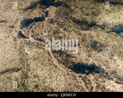 Una vista aerea dall'alto del deserto del Chihuahuan in Texas Foto Stock