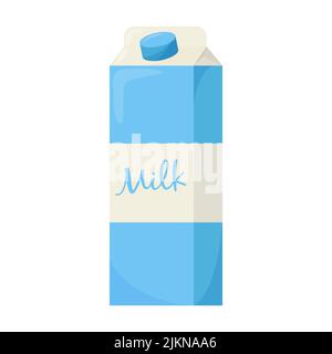 Bottiglia di latte. Elementi per prodotti agricoli di design, alimenti sani. Illustrazione vettoriale piatta. Illustrazione Vettoriale