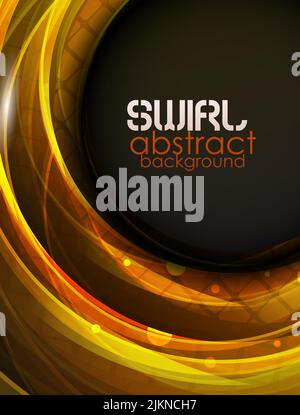 Abstract il moto di swirl sfondo per il vostro design. Realizzata in vetro Elementi rotondi Illustrazione Vettoriale