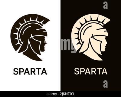 Icona casco Spartan. Design del logo. Illustrazione vettoriale. Illustrazione Vettoriale