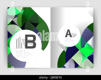 Sfondi astratti vettoriali a cerchio, modelli aziendali di report annuali. Poster astratto Illustrazione Vettoriale