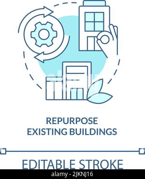 Ridefinizione degli edifici esistenti turchese concetto icona Illustrazione Vettoriale