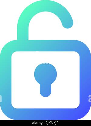 Icona ui lineare gradiente perfetto pixel lucchetto sbloccato Illustrazione Vettoriale