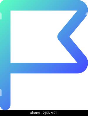 Flag semplice per l'icona dell'interfaccia utente lineare gradiente perfetto pixel report Illustrazione Vettoriale