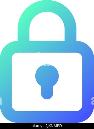 Icona dell'interfaccia utente lineare a gradiente perfetto pixel lucchetto bloccato Illustrazione Vettoriale