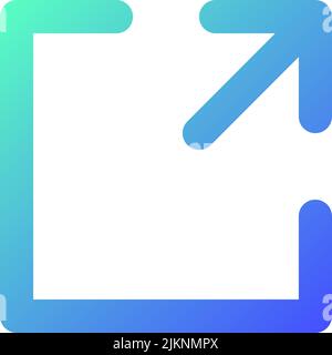 Ridimensiona icona dell'interfaccia utente lineare con gradiente perfetto per pixel Illustrazione Vettoriale