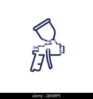 pistola a spruzzo, icona linea irroratrice Illustrazione Vettoriale