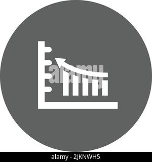 L'icona grafico, statistica, è isolata su sfondo bianco. Utilizzo per grafica e web design o scopi commerciali. File EPS vettoriale. Illustrazione Vettoriale