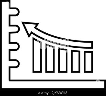 L'icona grafico, statistica, è isolata su sfondo bianco. Utilizzo per grafica e web design o scopi commerciali. File EPS vettoriale. Illustrazione Vettoriale