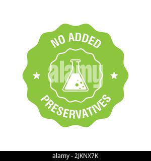 Icona senza conservanti aggiunti. Cibo libero artificiale chimico. Logo senza simbolo vettore additivi Illustrazione Vettoriale