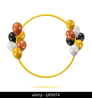 3D anello bordo della bollatura lucido isolato Illustrazione Vettoriale